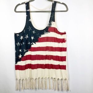 OTHERS FOLLOW - American Flag Boho Style Tank Top